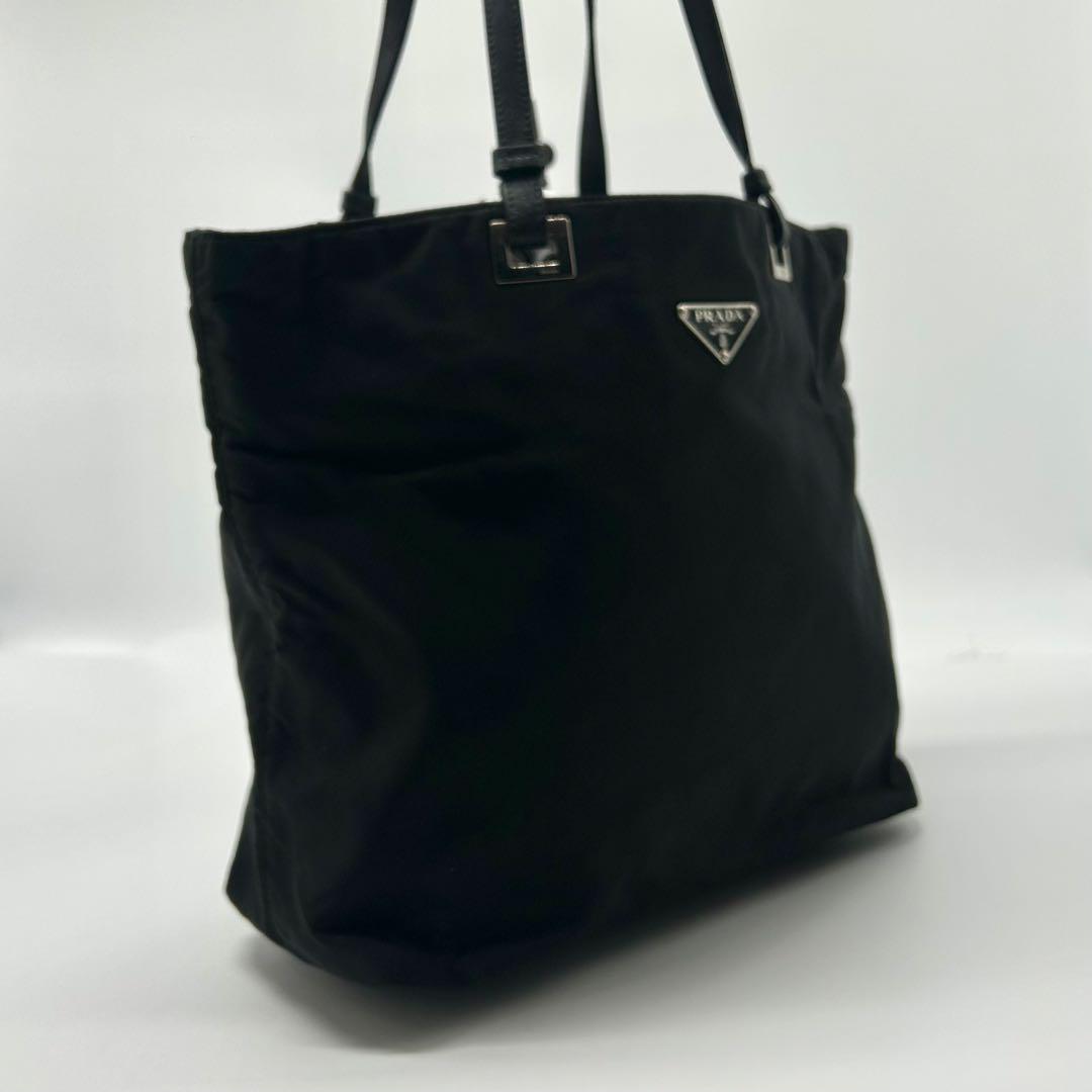 良品✨プラダ　ナイロン　トート　バッグ　レザー　手提げ
