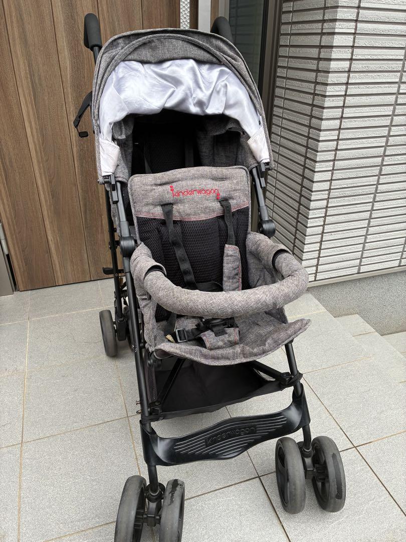 kinderwagon キンダーワゴン　双子 グレー ベビーカー日よけ付き