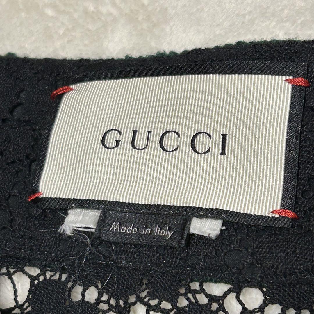 ✨シェリーライン　現行　✨グッチ　スカート　ウエストゴム　レース　ペチコート GUCCI グッチ シェリーライン 総レース フレアスカート