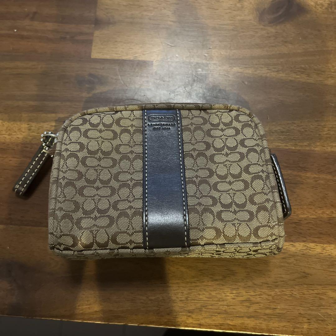 美品 COACH ブラウン ポーチ - メルカリ