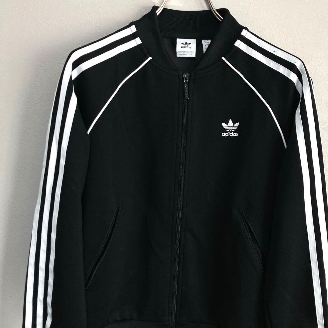 adidas アディダス トラックジャージ 黒 レディースL ブルゾン ブラックL adidas