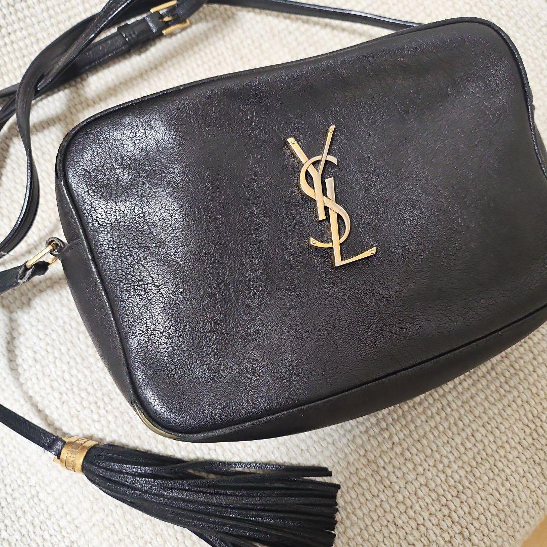 YSL ブラックレザー ショルダーバッグ YSL ブラックレザー ショルダーバッグ サンローラン
