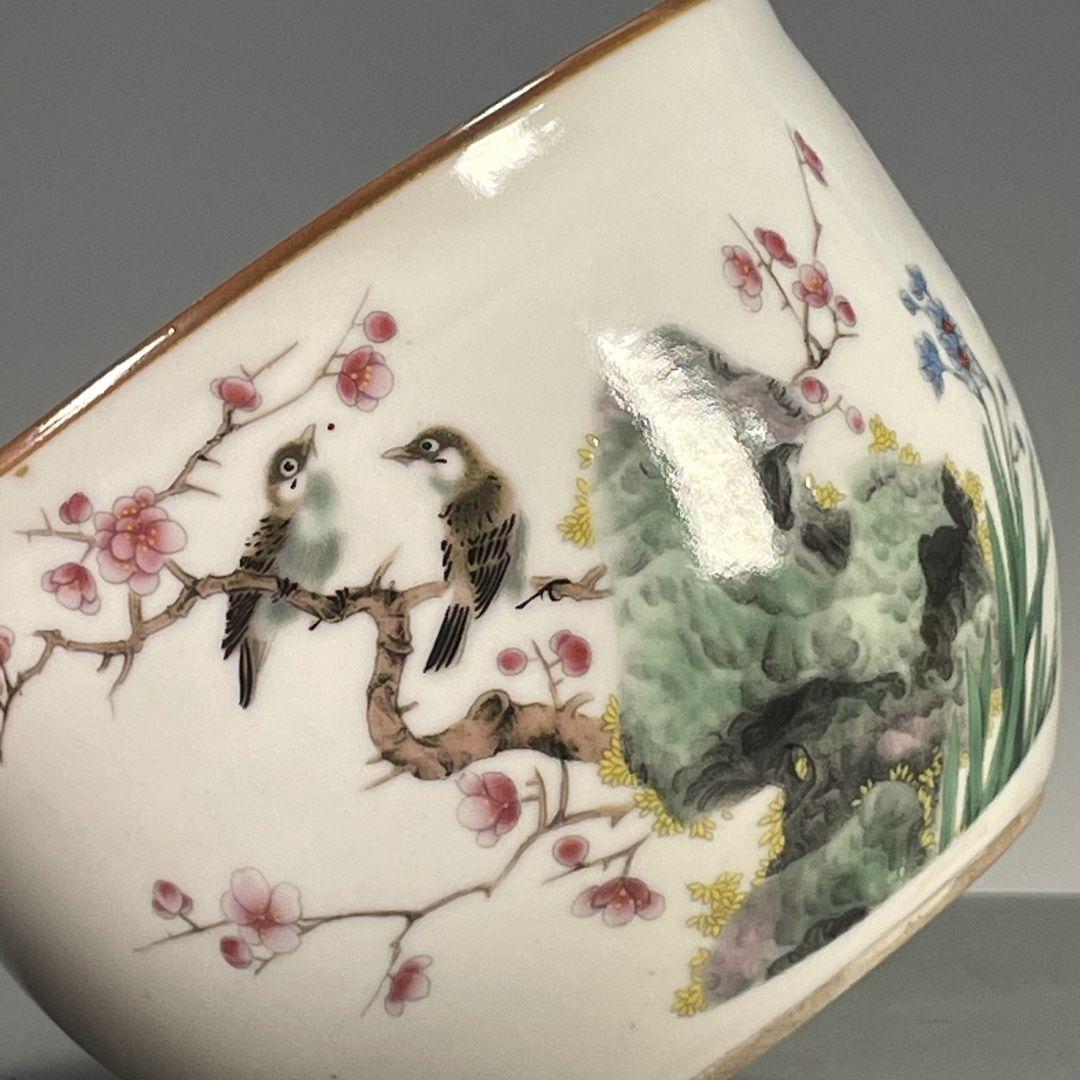 週末限定ンセール 陶磁器 工芸品 乾隆花鳥図紋蓋缶 装飾品 美術品 美品 花器 花瓶 工芸品
