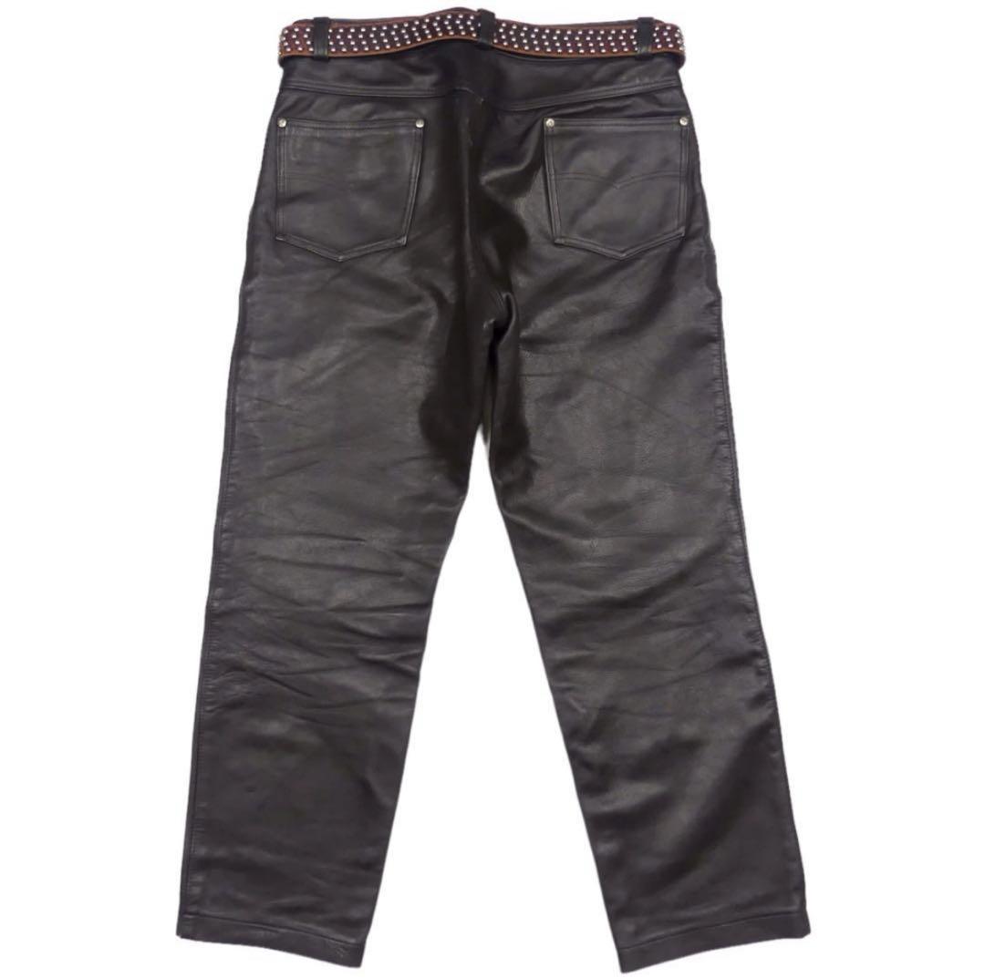 Schottショットパンツ W38本革レザー黒USA製