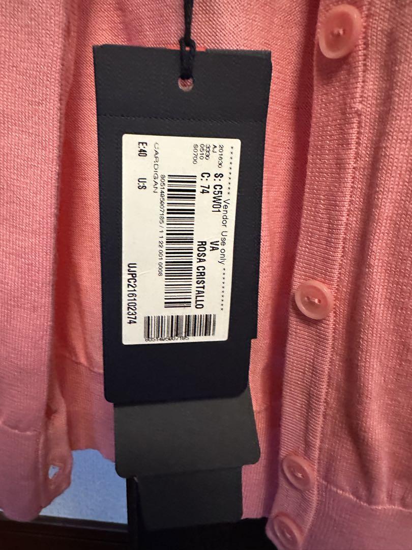 ARMANI JEANSピンクレース袖 カーディガン