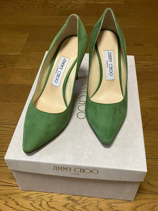 JIMMY CHOO】ROMY85スエードパンプス LIME 36 www.cleanlineapp.com