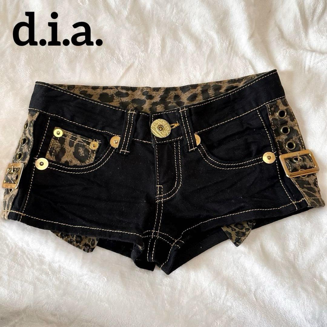 元祖【d.i.a.】サイドベルトレオパードショーパン ゴールド