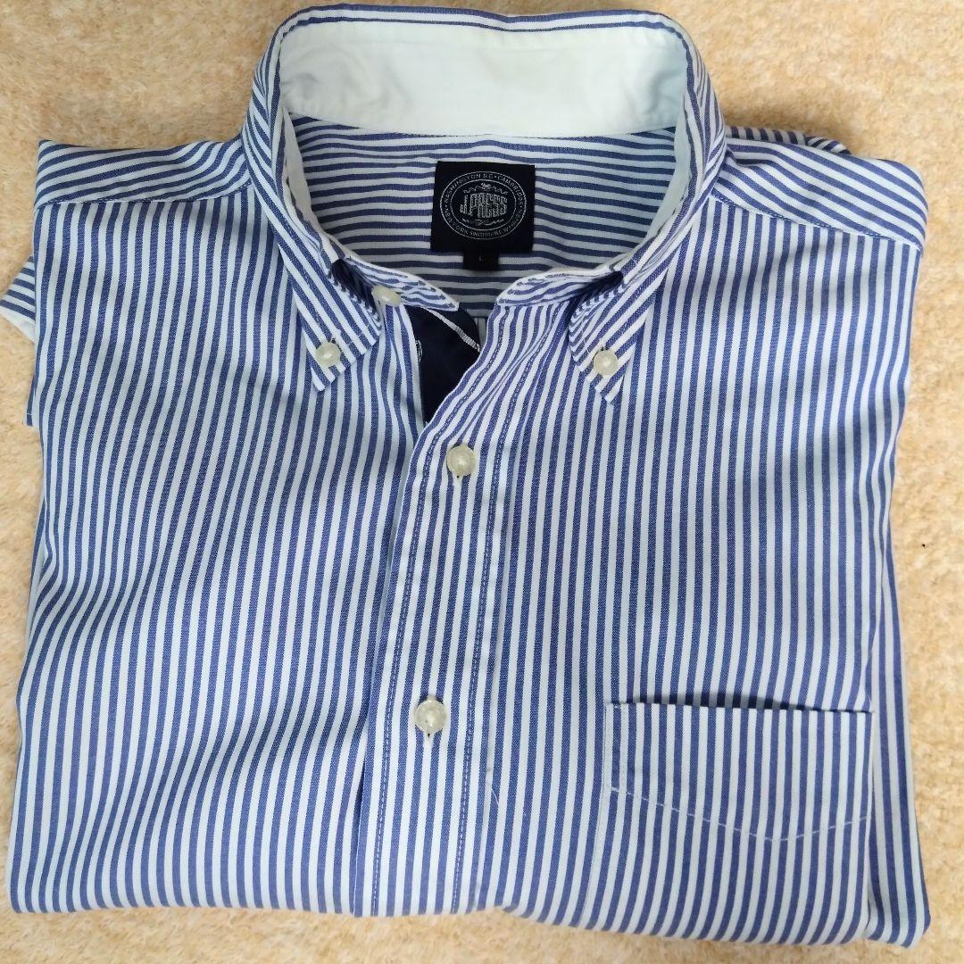 J.PRESS ストライプ　ボタンダウンワイシャツ　Ｌ
