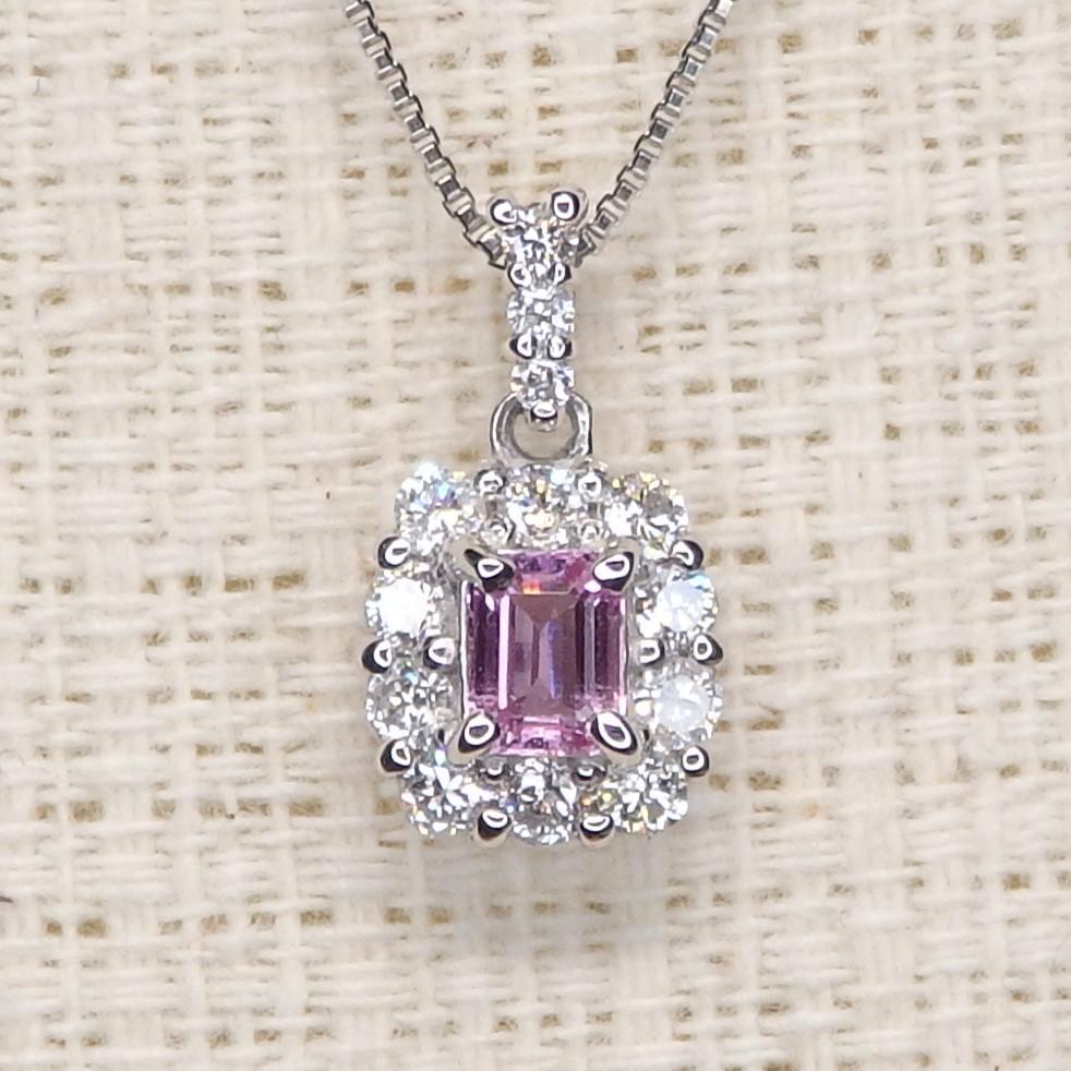 ピンクサファイア ペンダントトップ Z5548 0.19ct プラチナPt