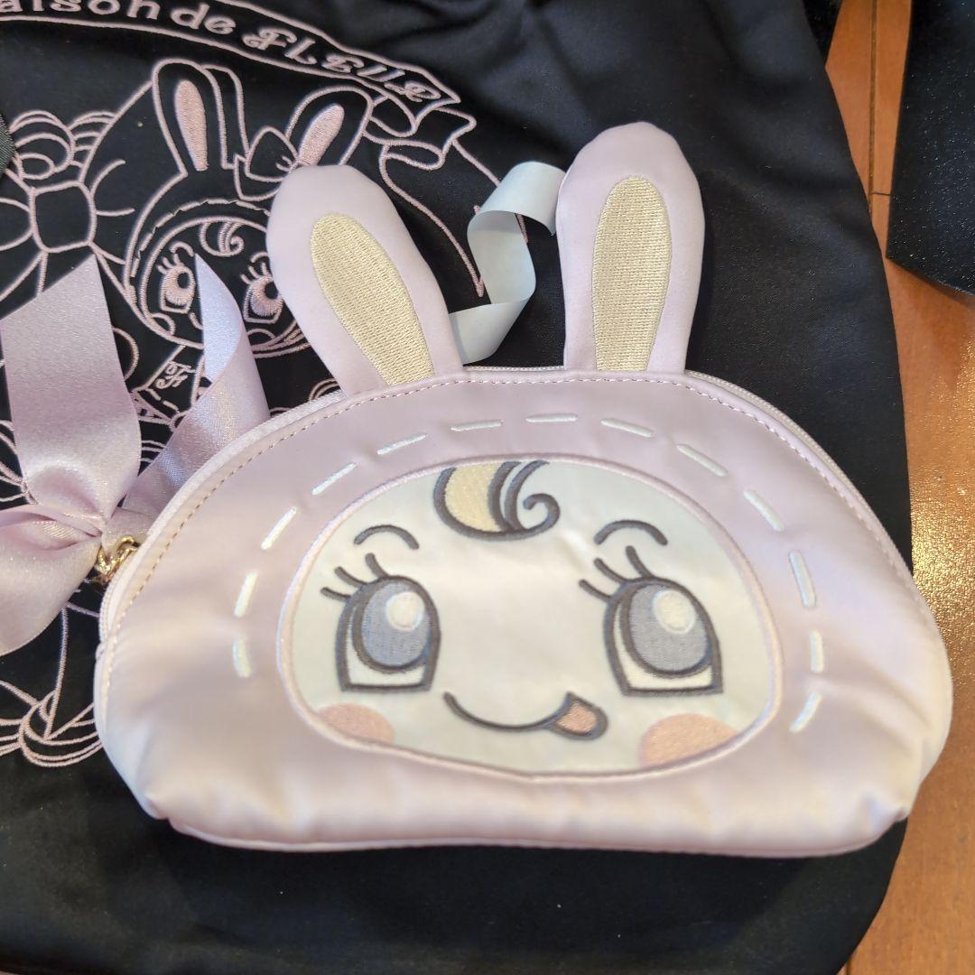 メゾンドフルール　メゾピアノ ベリエちゃん ダブルリボントート黒　ポーチセット Maison de FLEUR - 新品 メゾンドフルール メゾピアノ ベリエ