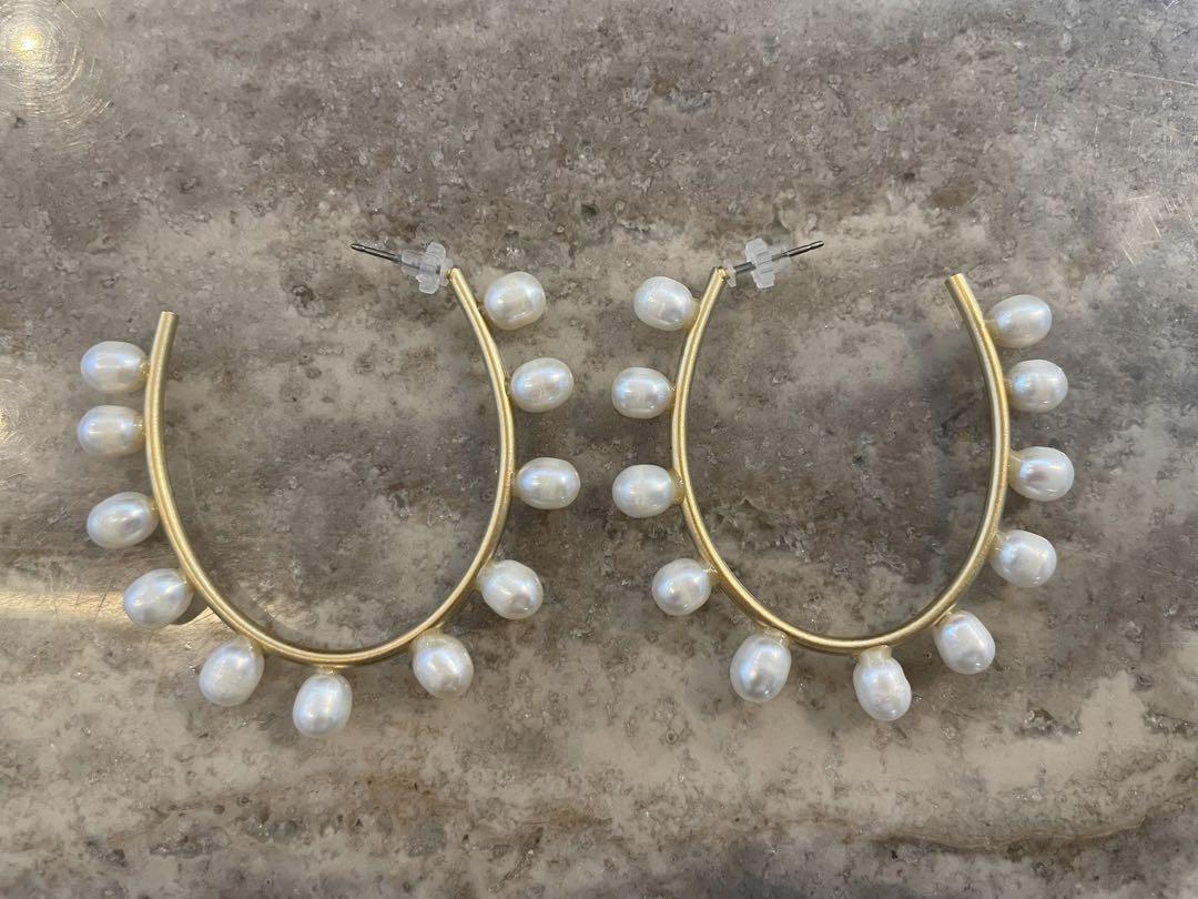 rippmonster goldhoop フープピアス　パール rippmonster goldhoop フープピアスパール