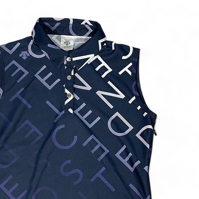 DESCENTE GOLF デサント ゴルフ ノースリーブ ワンピース 柄 M