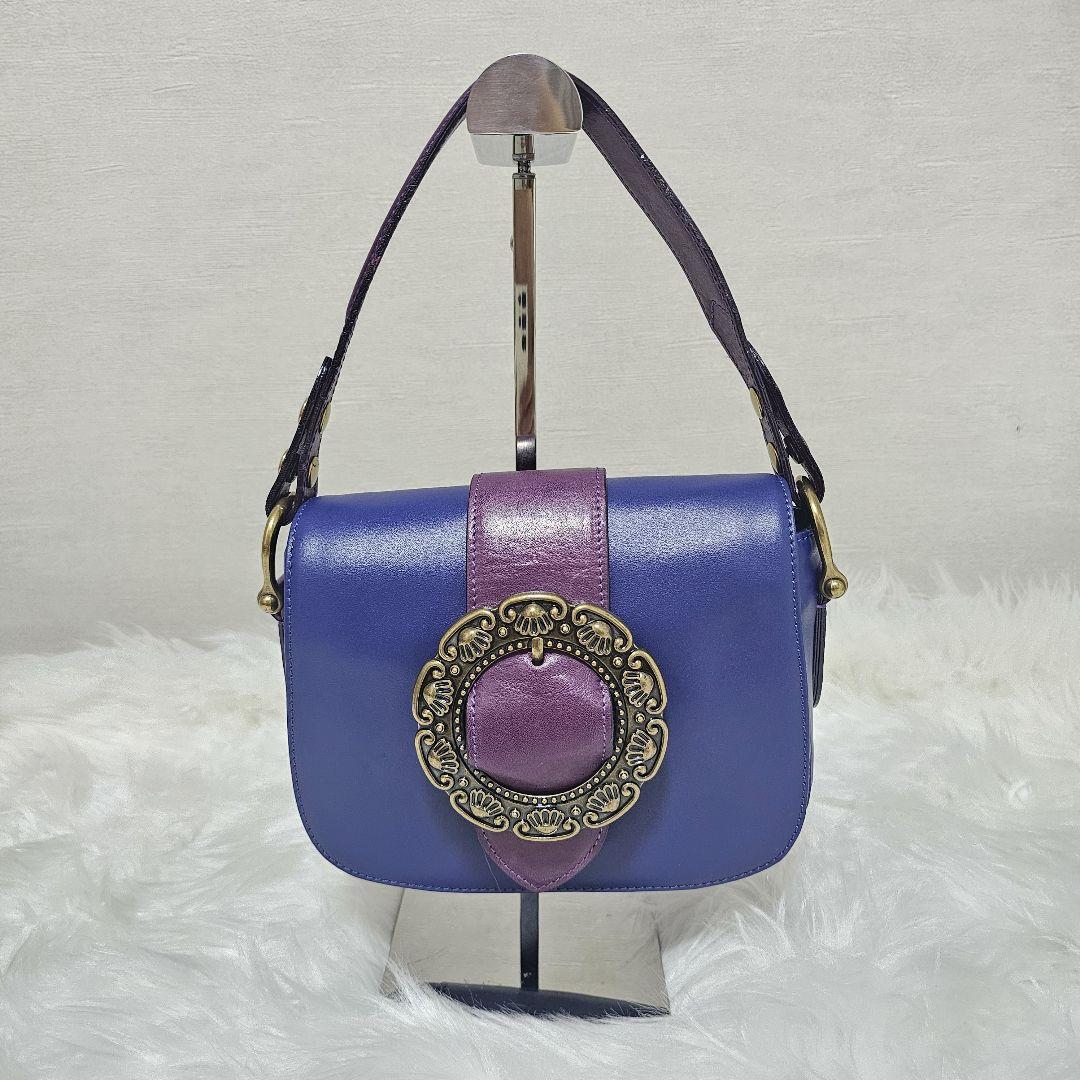 レア ANNA SUI ショルダーバッグ 青紫 2way