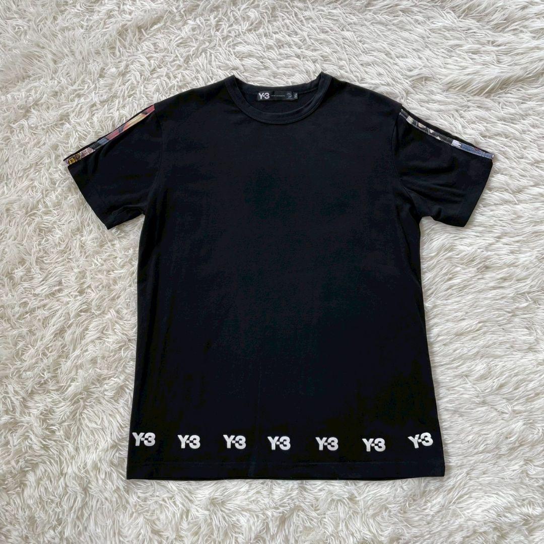 Y-3　ワイスリー　ヨウジヤマモト　メンズ　Tシャツ　スリーライン　黒　XL