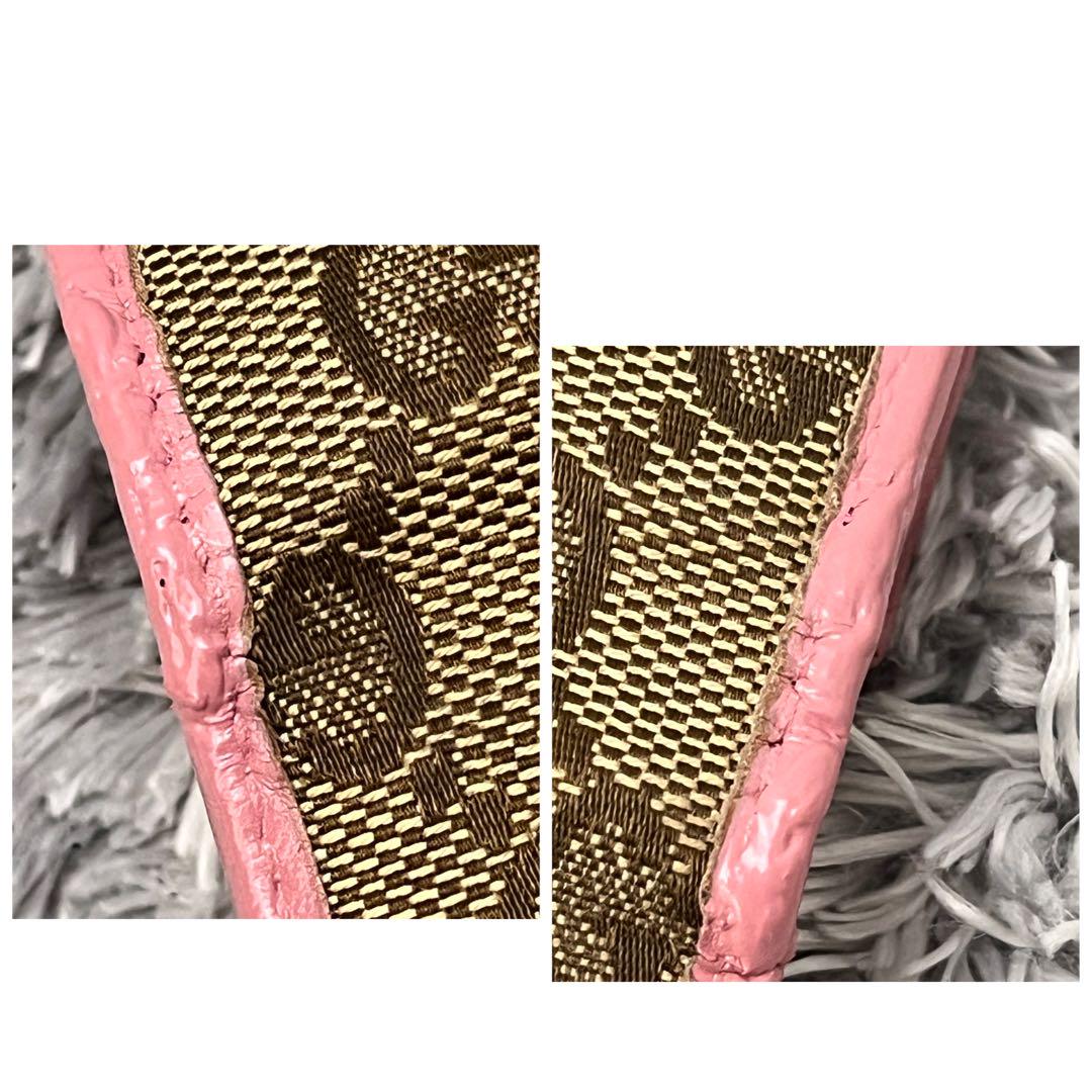 美品✨GUCCI 長財布　Wホック ラブリーハート　GGキャンバス ピンク