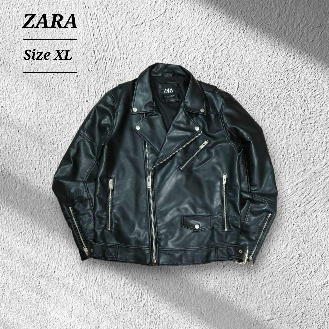 完売品ZARAザラダブルライダースジャケットエコレザーバイク短丈ブラック黒L 6,980円