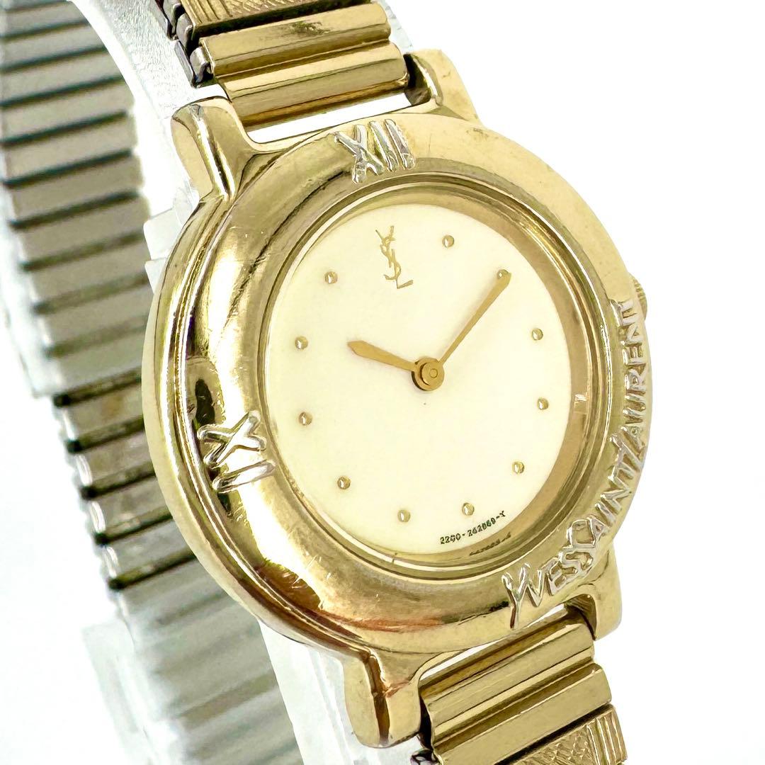 新品電池】YvesSaintLaurent 海外トレンド 社外ベルト腕時計