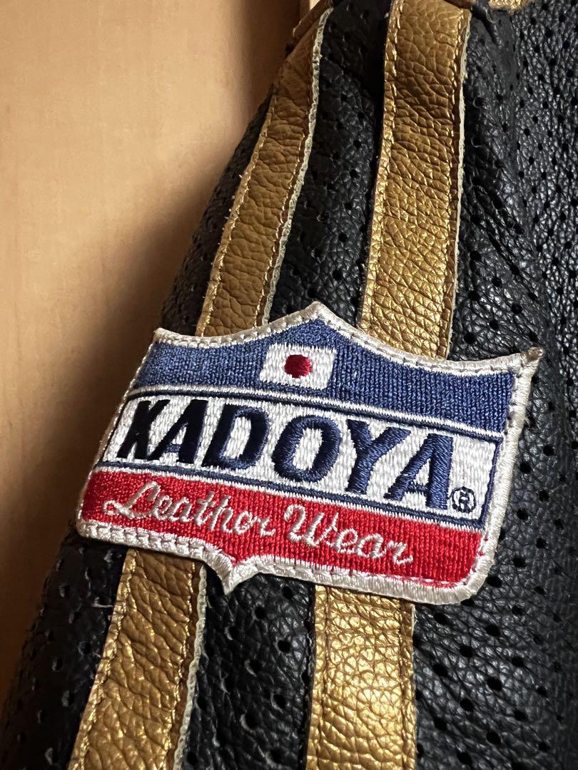 カドヤ KADOYA 本革レザー 半袖　パンチングメッシュ ジャケット LL