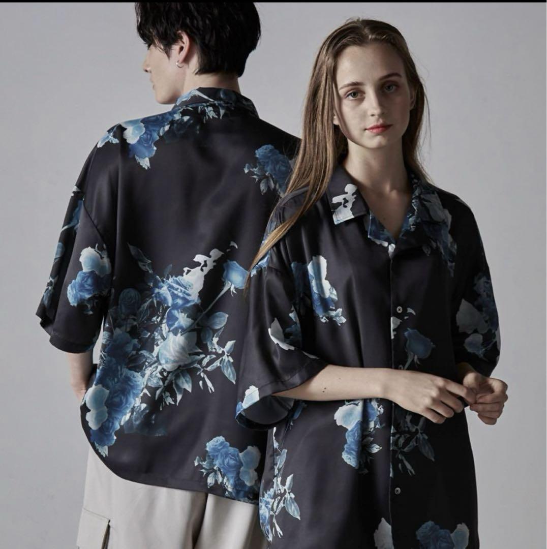お気にいる CLEL 2way メルカリ - アブストラクト柄ドレープ半袖シャツ 花柄 トップス