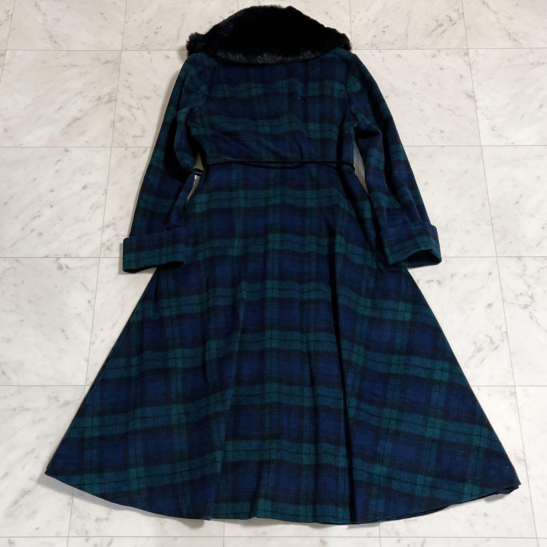 完売品】JENNE ブラックウォッチフレアロングコート レアサイズ