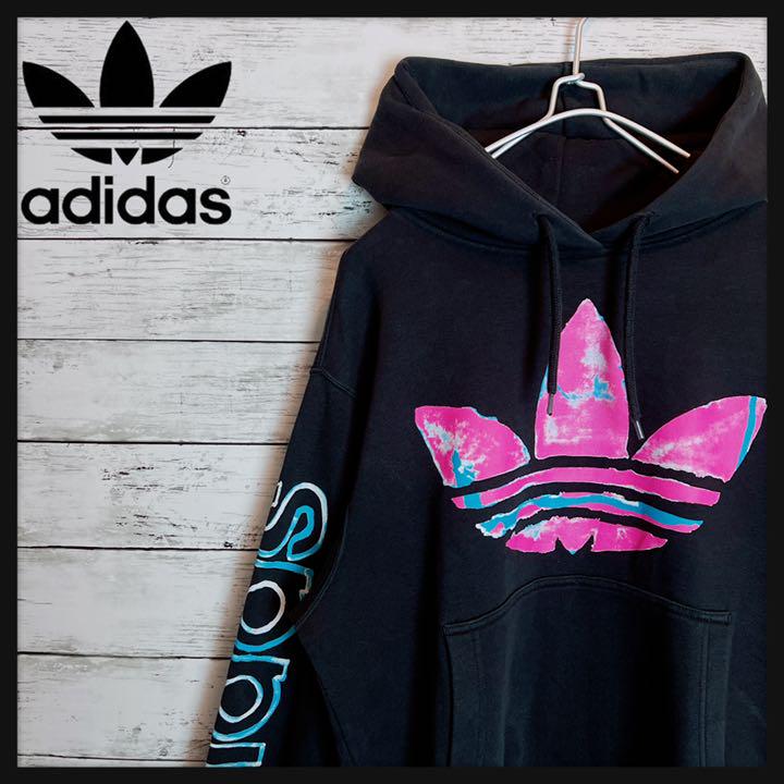 【総柄】adidas originalsトレフォイルロゴ デカロゴ パーカー 【総柄】adidas originalsトレフォイルロゴ デカロゴ パーカー
