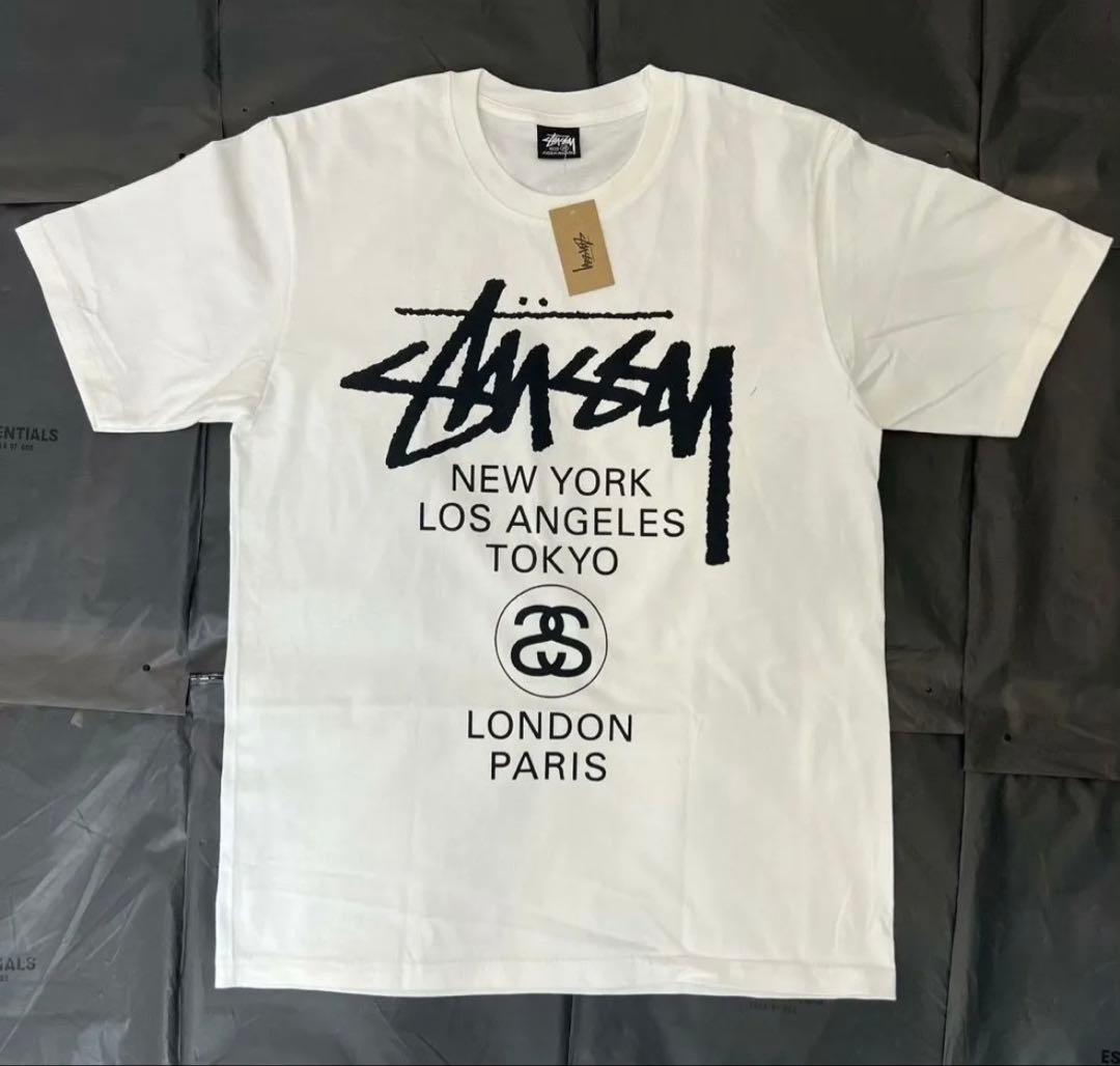 Stüssy ホワイト Tシャツ 都市名デザイン