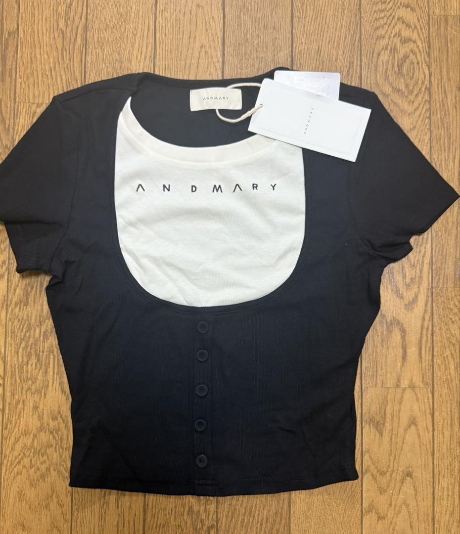 トップス ANDMARY andmary Mary logo tops black