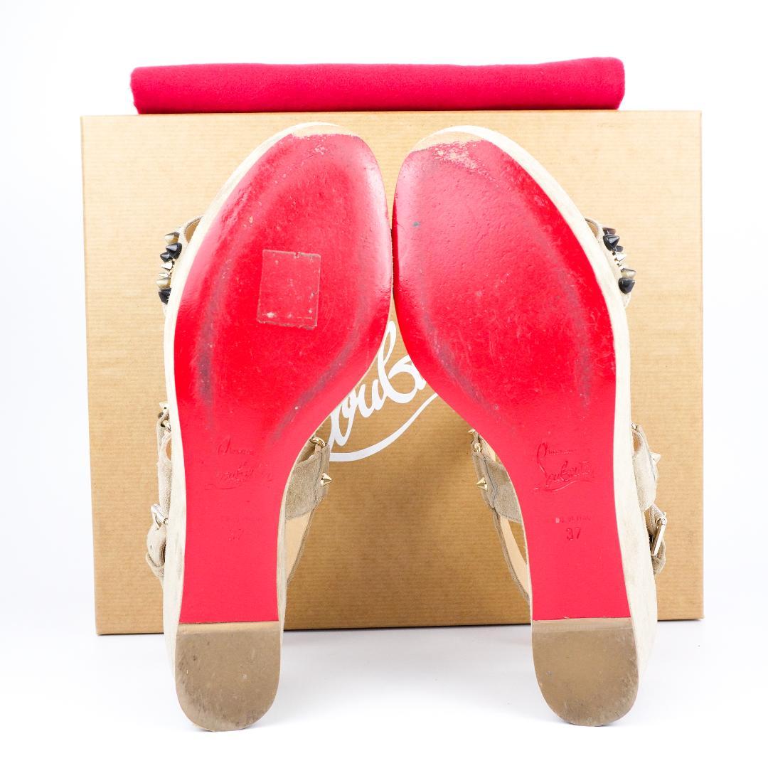 Christian Louboutin スタッズ付きサンダル 40 新品 クリスチャンルブタン スタッズ レザーサンダル POOL FUN
