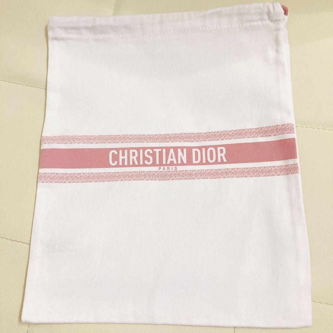 Dior タオル素材巾着ポーチ ピンク
