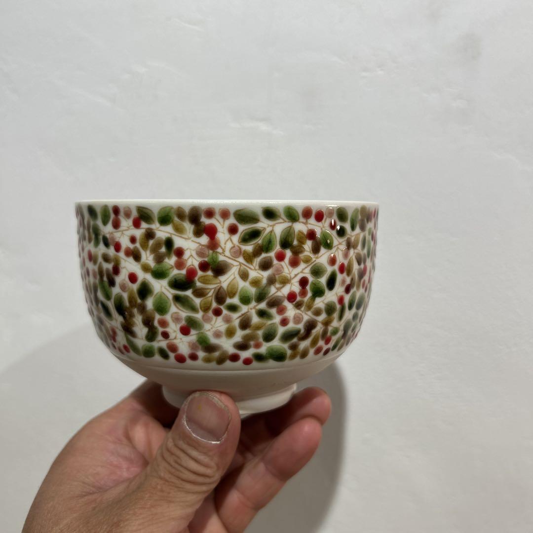 岳中爽果　茶碗　抹茶碗　上絵付け 作家物　器　作家　現代作家　茶道　茶道具
