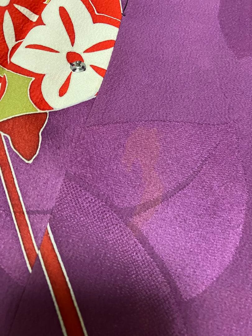 【匿名配送】アンティーク 道行 三越謹製 古典柄 糸巻 紫 正絹 レトロ