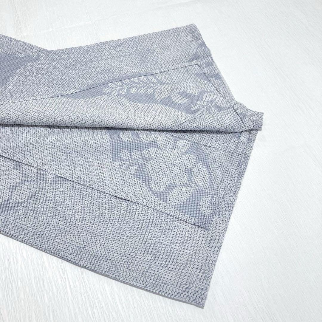 【美品✨】東レシルック　さんび　絹混　洗える着物　夏物　織物風　小紋　山茶花B5 良品✨】東レシルック さんび 洗える着物 夏物 小紋 織物風 絹混