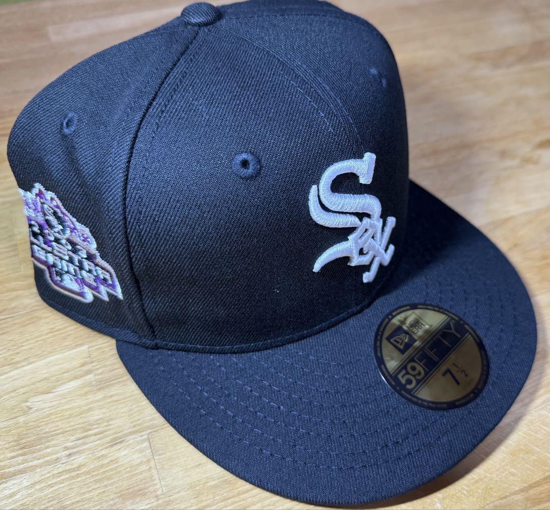 New Era 59FIFTY ホワイトソックス キャップ ツバ裏紫 7 1/2