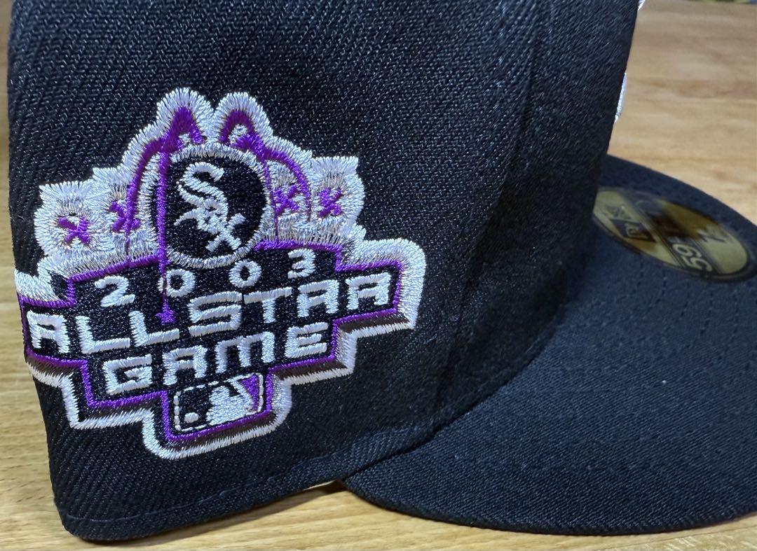 New Era 59FIFTY ホワイトソックス キャップ ツバ裏紫 7 1/2