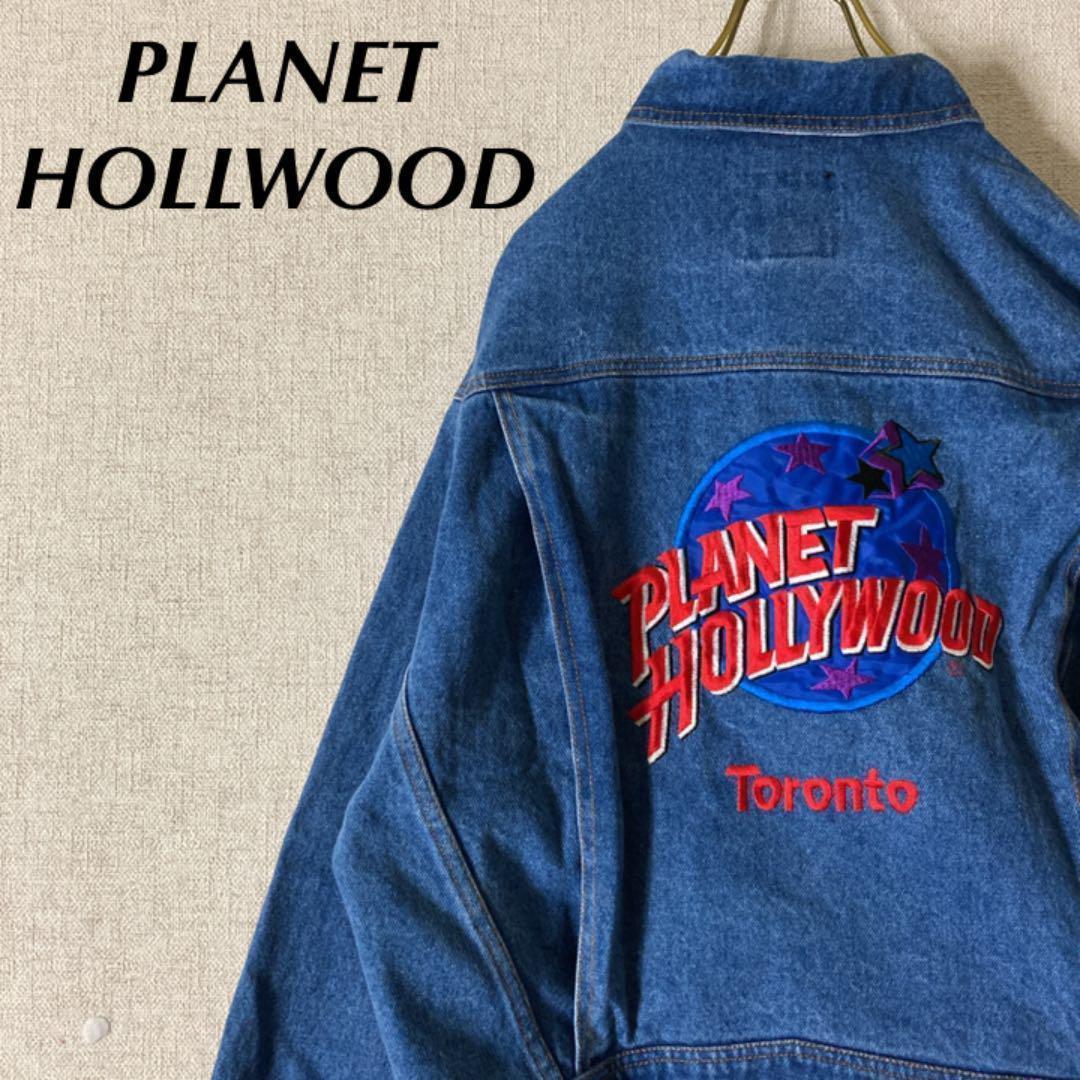 プラネットハリウッド バック刺繍ビッグロゴ レザーパッチ デニムジャケット - メルカリ プラネットハリウッド バック刺繍ビッグロゴ レザーパッチ デニムジャケット - メルカリ