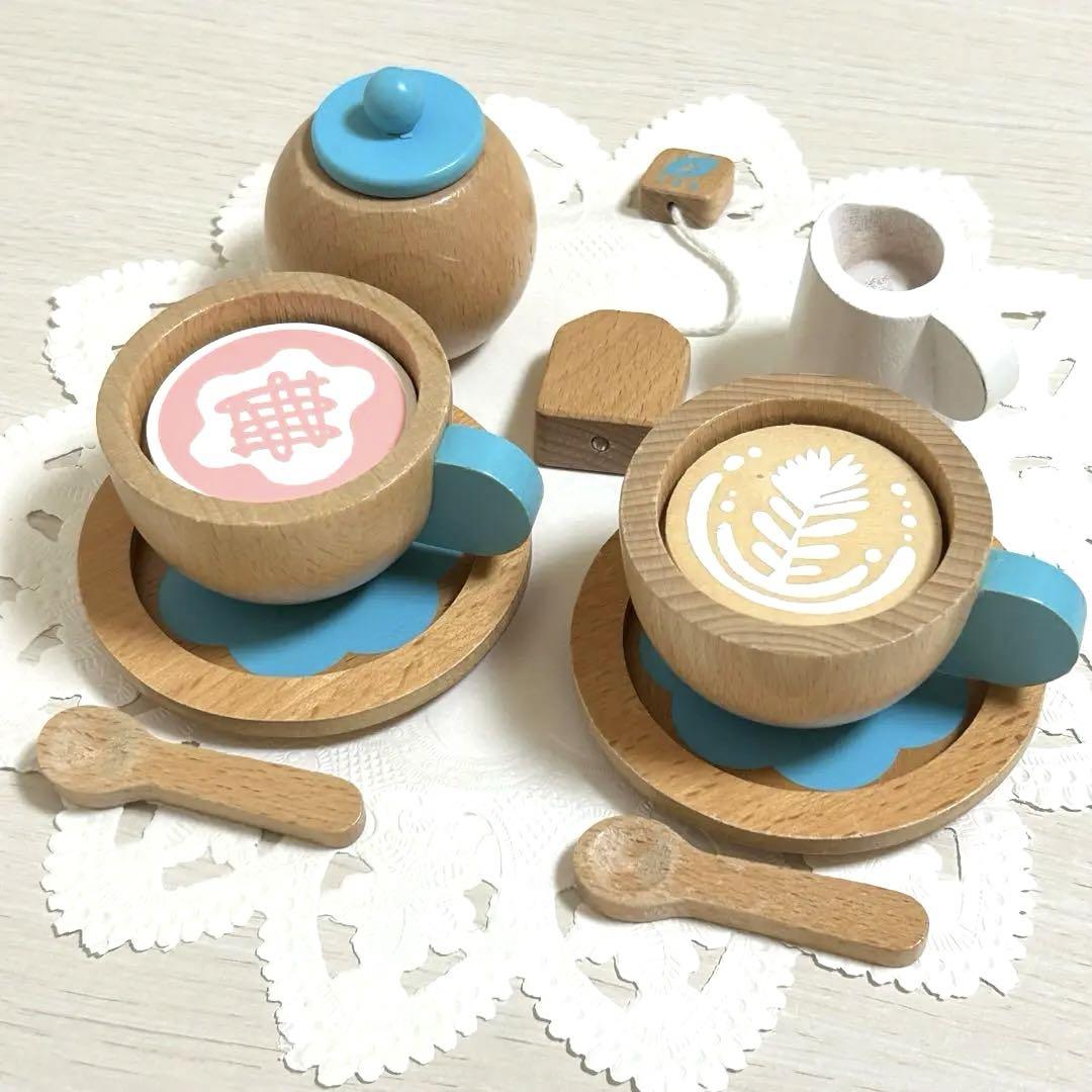ウッディプッディ カフェセット ティーセット 木製 おままごと