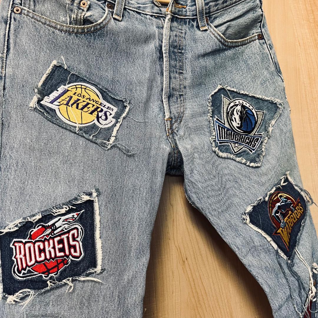 【希少品】ビンテージ リーバイス リメイク 一点物 NBA ジーンズ ジーパン