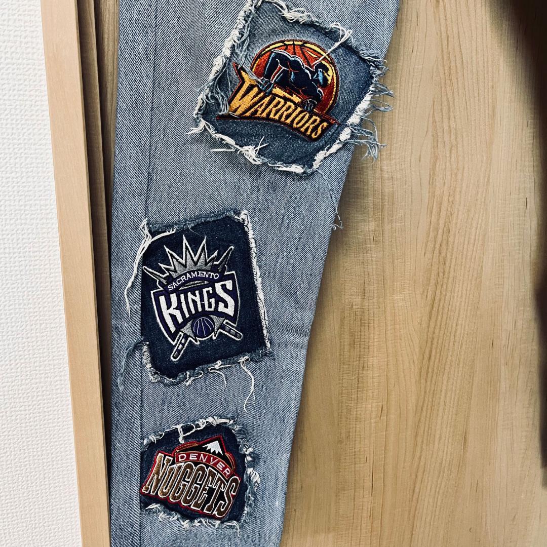 【希少品】ビンテージ リーバイス リメイク 一点物 NBA ジーンズ ジーパン