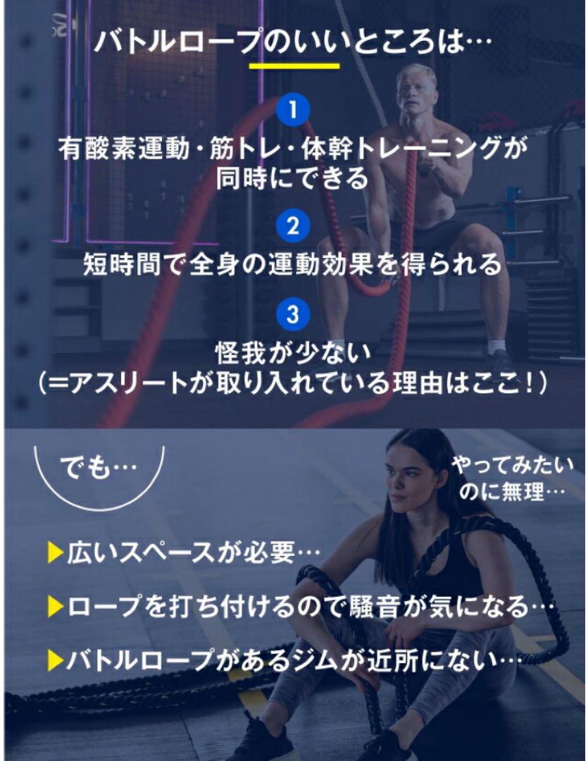 ｜ Z-ROPE2｜バトルロープ｜ブラック｜自宅用 筋トレ｜トレーニング