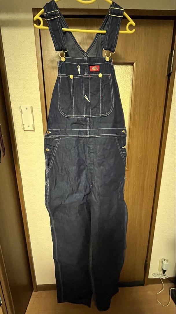 Dickiesデニムオーバーオール ダークブルー