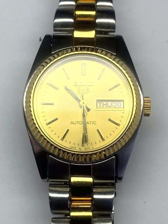 SEIKO 5 4206-0510 Gold analog vintage automatic watch | eBay
