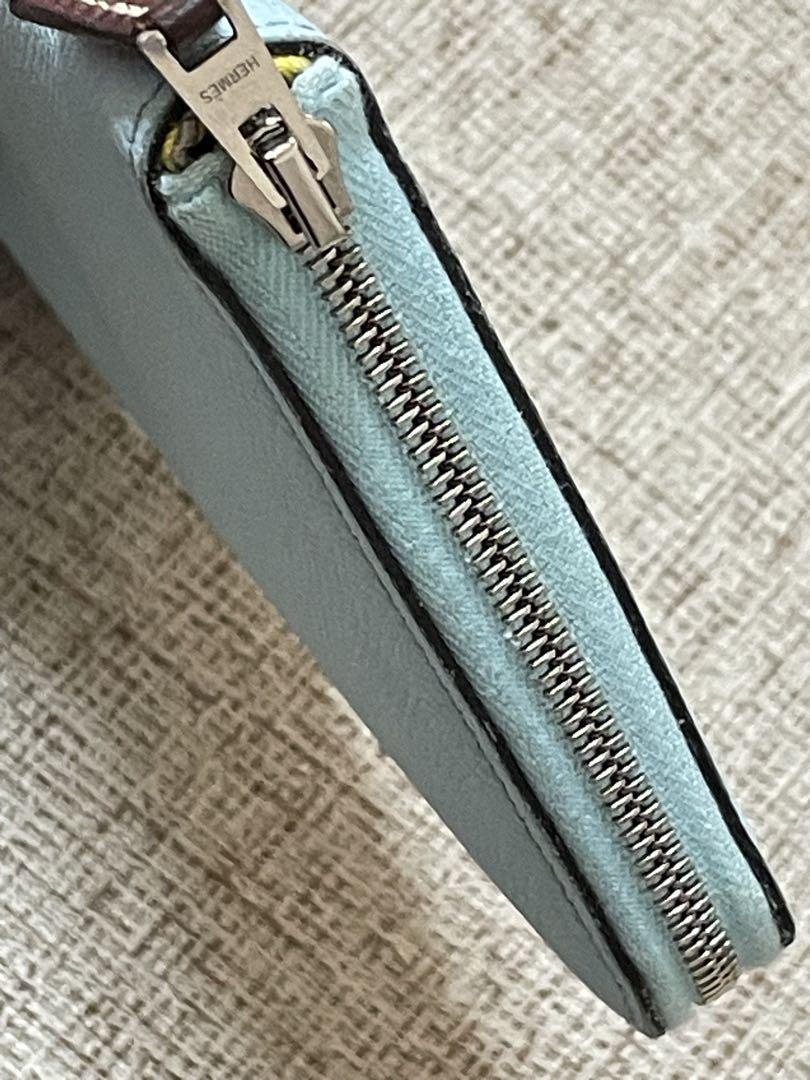 エルメス　アザップ　シルクイン　長財布　ブルーゼフィール