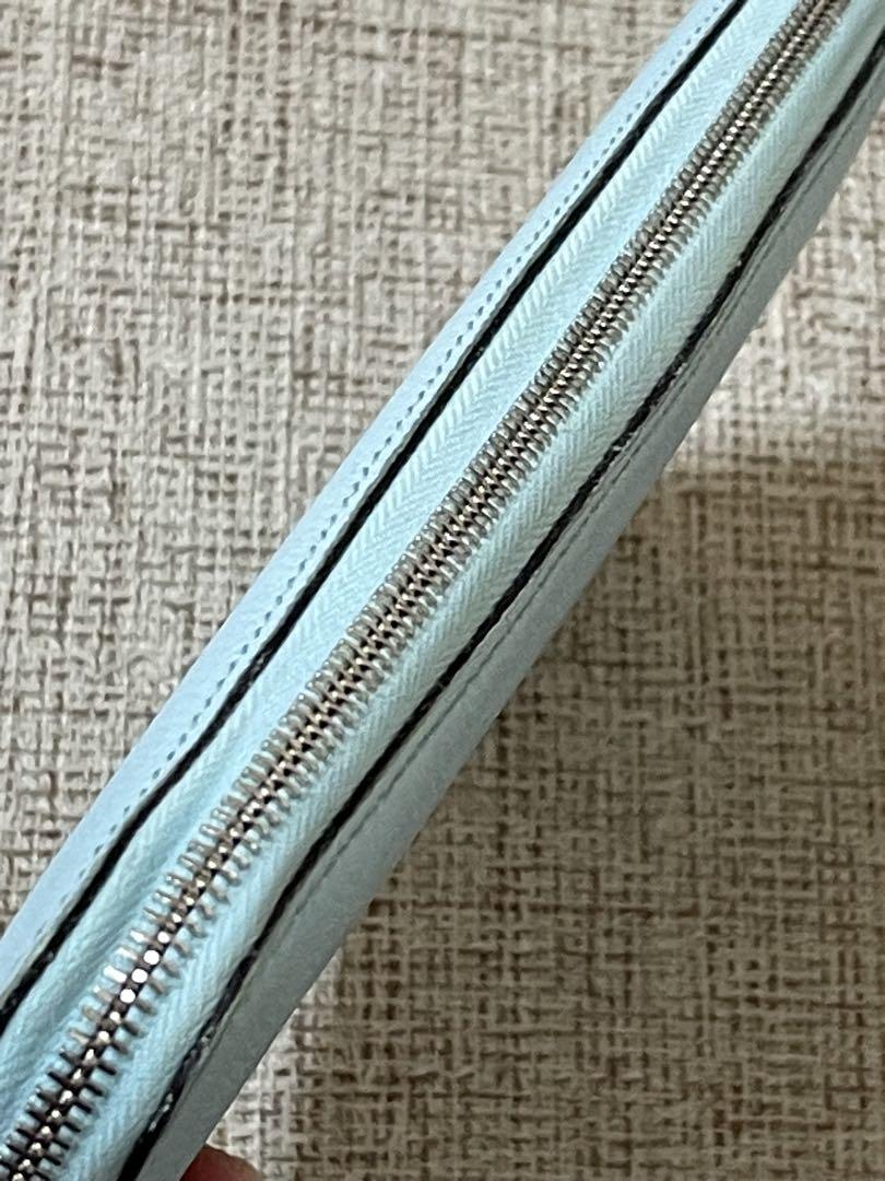 エルメス　アザップ　シルクイン　長財布　ブルーゼフィール