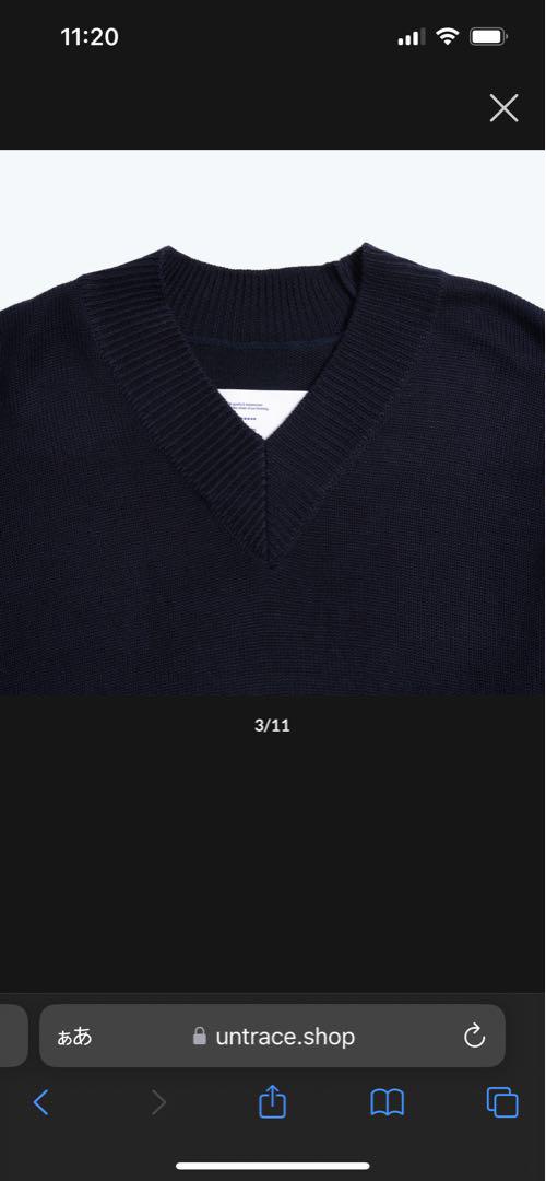トップス UNTRACE JAZZ V-NECK KNIT (DARK NAVY)