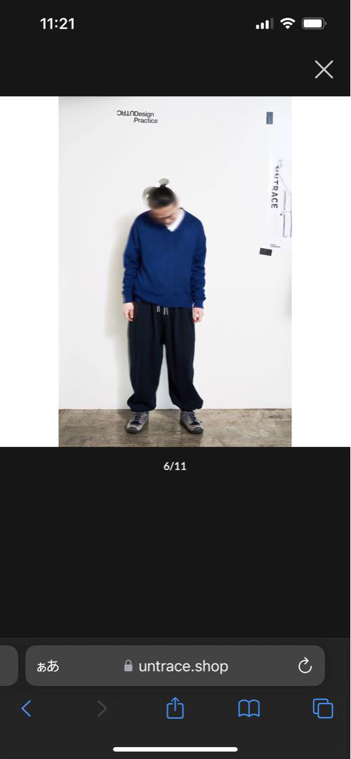 トップス UNTRACE JAZZ V-NECK KNIT (DARK NAVY)