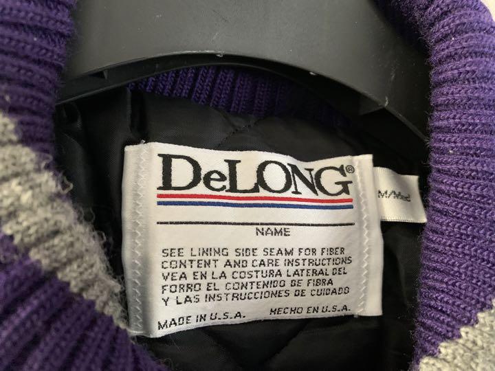 DeLONG usa製　アメリカ製　スタジャン 40サイズ 80年代 80s アメリカ製 デロング アワードジャケット 青 ブルー