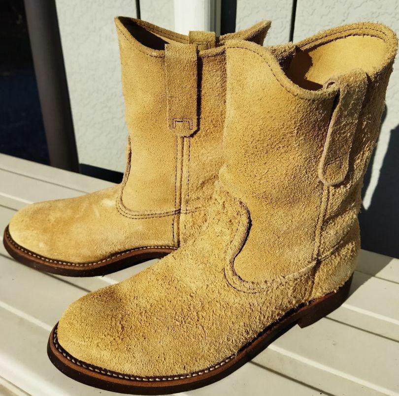 新作定番人気 REDWING US7.5E スエード ペコス Hdori-m89217061601 1188 刺繍羽タグ 90年代 好評爆買い