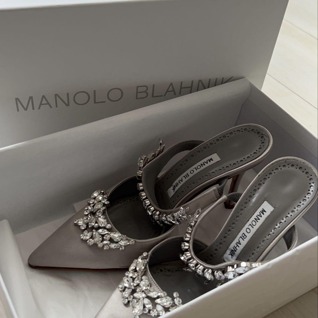 早い者勝ちMANOLO BLAHNIK LGRY ルルム　90mm