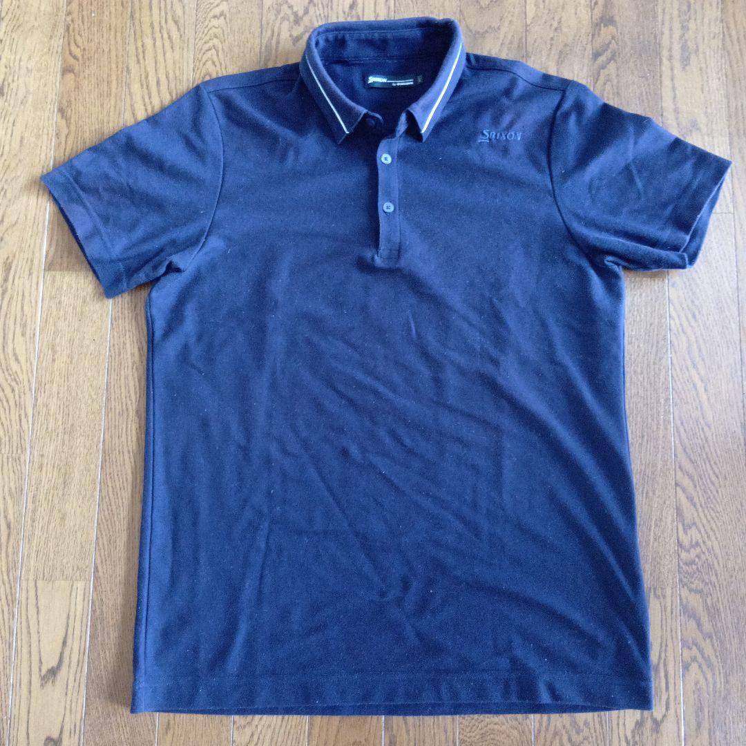 Srixon ネイビー ストライプ ポロシャツ SRIXON スリクソン ストライプポロシャツ S刺繍 半袖 M - メルカリ
