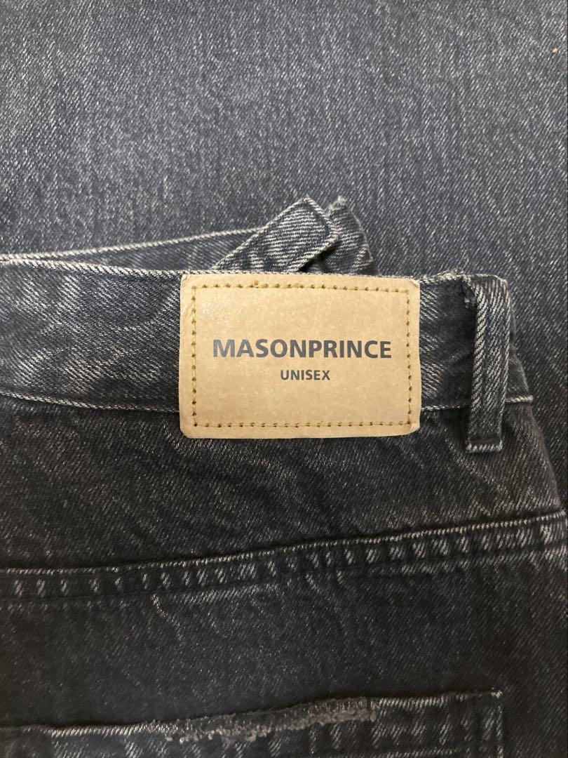 MASONPRINCE ユニセックス ワイドフレアデニム グレー サイドベルト ワイドフレアデニムパンツ NZK6069 – MASONPRINCE